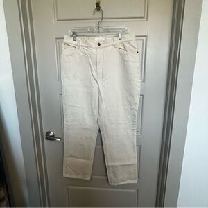 Lafayette 148 New York Straight Leg Cream Jeans
